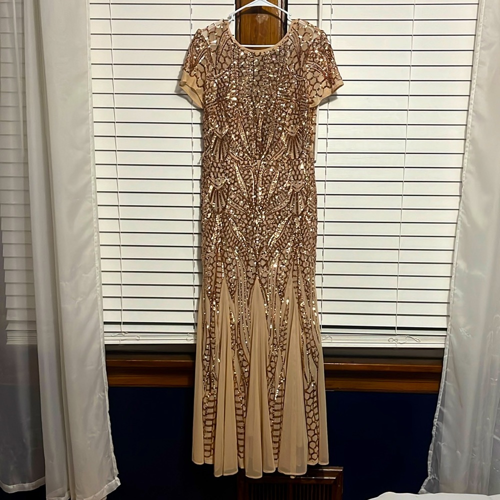 Rose Gold floor-length dress
